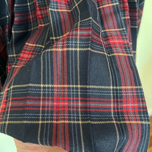 FORE Women Plaid Pleated Skirt Red Blue Classic Academia Festive Holiday XS Chic - Picture 6 of 15
